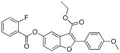 3-Benzofurancarboxylicacid,5-[(2-fluorobenzoyl)oxy]-2-(4-methoxyphenyl)-,ethylester(9CI) CAS#: 575470-87-0