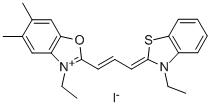 3-ETHYL-2-[3-(3-ETHYL-2-THIAZOLIDINYLIDENE)-1-PROPENYL]-5,6-DIMETHYL-BENZOXAZOLIUM IODIDE CAS#: 63870-31-5
