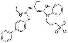 3-Ethyl-5-phenyl-2-[2-[[3-(3-sulfonatopropyl)benzoxazol-2(3H)-ylidene]methyl]-1-butenyl]benzoxazol-3-ium CAS#: 63148-76-5
