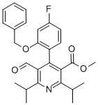 3-Pyridinecarboxylic acid, 4-[4-fluoro-2-(phenylmethoxy)phenyl]-5-formyl-2,6-bis(1-methylethyl)-, methyl ester CAS#: 618892-25-4
