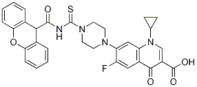 3-Quinolinecarboxylic acid, 1-cyclopropyl-6-fluoro-1,4-dihydro-4-oxo-7-[4-[thioxo[(9H-xanthen-9-ylcarbonyl)aMino]Methyl]-1-piperazinyl]- CAS#: 696630-61-2