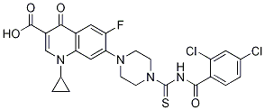 3-Quinolinecarboxylic acid, 1-cyclopropyl-7-[4-[[(2,4-dichlorobenzoyl)aMino]thioxoMethyl]-1-piperazinyl]-6-fluoro-1,4-dihydro-4-oxo- CAS#: 696604-35-0