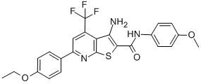 3-amino-6-(4-ethoxyphenyl)-N-(4-methoxyphenyl)-4-(trifluoromethyl)thieno[2,3-b]pyridine-2-carboxamide CAS#: 617694-25-4
