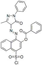 3-(benzoyloxy)-4-[(4,5-dihydro-3-methyl-5-oxo-1-phenyl-1H-pyrazol-4-yl)azo]naphthalene-1-sulphonyl chloride CAS#: 66104-73-2