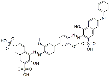 3-hydroxy-4-[[4'-[[1-hydroxy-6-(phenylamino)-3-sulpho-2-naphthyl]azo]-3,3'-dimethoxy[1,1'-biphenyl]-4-yl]azo]naphthalene-2,7-disulphonic acid CAS#: 63216-84-2