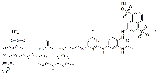 3,3'-[1,3-Propanediylbis[imino(6-fluoro-1,3,5-triazine-4,2-diyl)imino[2-(acetylamino)-4,1-phenylene]azo]]bis-1,5-naphthalenedisulfonic acid, lithium sodium salt CAS#: 650634-85-8