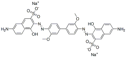 3,3'-[(3,3'-Dimethoxy-1,1'-biphenyl-4,4'-diyl)bis(azo)]bis[7-amino-4-hydroxy-2-naphthalenesulfonic acid]disodium salt CAS#: 6428-77-9