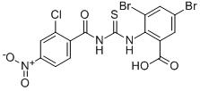 3,5-DIBROMO-2-[[[(2-CHLORO-4-NITROBENZOYL)AMINO]THIOXOMETHYL]AMINO]-BENZOIC ACID CAS#: 530146-16-8