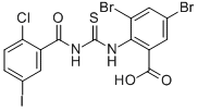 3,5-DIBROMO-2-[[[(2-CHLORO-5-IODOBENZOYL)AMINO]THIOXOMETHYL]AMINO]-BENZOIC ACID CAS#: 530131-05-6
