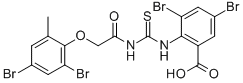 3,5-DIBROMO-2-[[[[(2,4-DIBROMO-6-METHYLPHENOXY)ACETYL]AMINO]THIOXOMETHYL]AMINO]-BENZOIC ACID CAS#: 531516-06-0