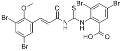 3,5-DIBROMO-2-[[[[3-(3,5-DIBROMO-2-METHOXYPHENYL)-1-OXO-2-PROPENYL]AMINO]THIOXOMETHYL]AMINO]-BENZOIC ACID CAS#: 530148-99-3