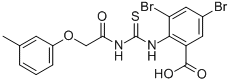 3,5-DIBROMO-2-[[[[(3-METHYLPHENOXY)ACETYL]AMINO]THIOXOMETHYL]AMINO]-BENZOIC ACID CAS#: 530154-89-3