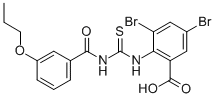 3,5-DIBROMO-2-[[[(3-PROPOXYBENZOYL)AMINO]THIOXOMETHYL]AMINO]-BENZOIC ACID CAS#: 530137-88-3