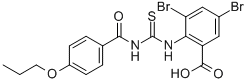 3,5-DIBROMO-2-[[[(4-PROPOXYBENZOYL)AMINO]THIOXOMETHYL]AMINO]-BENZOIC ACID CAS#: 530152-38-6