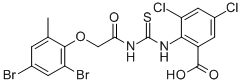 3,5-DICHLORO-2-[[[[(2,4-DIBROMO-6-METHYLPHENOXY)ACETYL]AMINO]THIOXOMETHYL]AMINO]-BENZOIC ACID CAS#: 530153-32-3