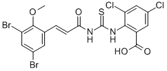 3,5-DICHLORO-2-[[[[3-(3,5-DIBROMO-2-METHOXYPHENYL)-1-OXO-2-PROPENYL]AMINO]THIOXOMETHYL]AMINO]-BENZOIC ACID CAS#: 531533-76-3
