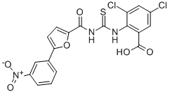 3,5-DICHLORO-2-[[[[[5-(3-NITROPHENYL)-2-FURANYL]CARBONYL]AMINO]THIOXOMETHYL]AMINO]-BENZOIC ACID CAS#: 530134-41-9