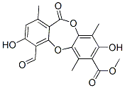 3,8-Dihydroxy-4-formyl-1,6,9-trimethyl-11-oxo-11H-dibenzo[b,e][1,4]dioxepin-7-carboxylic acid methyl ester CAS#: 69306-81-6