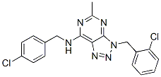 3H-1,2,3-Triazolo[4,5-d]pyrimidin-7-amine, 3-[(2-chlorophenyl)methyl]-N-[(4-chlorophenyl)methyl]-5-methyl- (9CI) CAS#: 606108-29-6