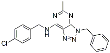 3H-1,2,3-Triazolo[4,5-d]pyrimidin-7-amine, N-[(4-chlorophenyl)methyl]-5-methyl-3-(phenylmethyl)- (9CI) CAS#: 606108-27-4