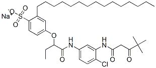 4-[2-[[4-Chloro-3-[(4,4-dimethyl-1,3-dioxopentyl)amino]phenyl]amino]-1-ethyl-2-oxoethoxy]-2-pentadecylbenzenesulfonic acid sodium salt CAS#: 63149-23-5