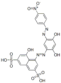 4-[[2,4-Dihydroxy-5-[(4-nitrophenyl)azo]phenyl]azo]-5-hydroxy-2,7-naphthalenedisulfonic acid CAS#: 67786-16-7
