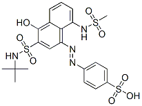 4-[[3-[[(1,1-dimethylethyl)amino]sulphonyl]-4-hydroxy-8-[(methylsulphonyl)amino]-1-naphthyl]azo]benzenesulphonic acid CAS#: 63148-77-6