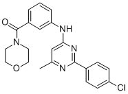 4-(3-((2-(4-Chlorophenyl)-6-methyl-4-pyrimidinyl)amino)benzoyl)morphol ine CAS#: 65789-85-7