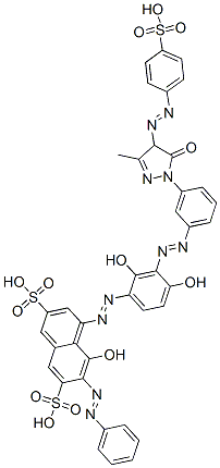 4-[[3-[[3-[[4,5-Dihydro-3-methyl-5-oxo-4-[(4-sulfophenyl)azo]-1H-pyrazol]-1-yl]phenyl]azo]-2,4-dihydroxyphenyl]azo]-5-hydroxy-6-(phenylazo)-2,7-naphthalenedisulfonic acid CAS#: 68134-18-9