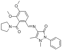 4-[[3,4-Dimethoxy-2-(1-pyrrolidinylcarbonyl)benzylidene]amino]antipyrine CAS#: 66913-52-8