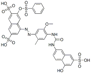 4-[[4-[[[(5-Hydroxy-7-sulfo-2-naphthalenyl)amino]carbonyl]amino]-5-methoxy-2-methylphenyl]azo]-6-[(phenylsulfonyl)oxy]-2,7-naphthalenedisulfonic acid CAS#: 68015-59-8