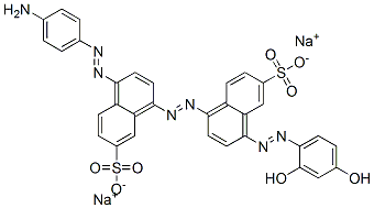4-[(4-Aminophenyl)azo]-4'-[(2,4-dihydroxyphenyl)azo][1,1'-azobisnaphthalene]-6',7-disulfonic acid disodium salt CAS#: 6856-11-7