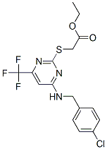 [[4-[[(4-Chlorophenyl)methyl]amino]-6-(trifluoromethyl)-2-pyrimidinyl]thio]acetic acid ethyl ester CAS#: 64562-14-7