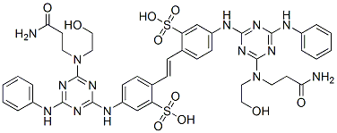 4-4'-bis[[4-anilino-6-[(2-carbamoylethyl)(2-hydroxyethyl)amino]-1,3,5-triazin-2-yl]amino]stilbene-2,2'-disulphonic acid CAS#: 66085-71-0