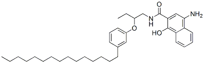 4-Amino-1-hydroxy-N-[2-(3-pentadecylphenoxy)butyl]-2-naphthalenecarboxamide CAS#: 62592-57-8
