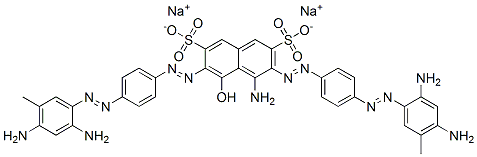 4-Amino-3,6-bis[[4-[(2,4-diamino-5-methylphenyl)azo]phenyl]azo]-5-hydroxynaphthalene-2,7-disulfonic acid disodium salt CAS#: 6745-67-1