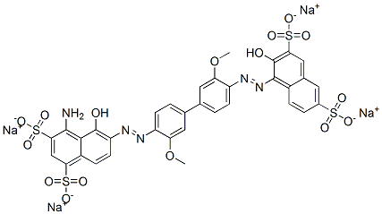 4-Amino-5-hydroxy-6-[[4'-[(2-hydroxy-3,6-disulfo-1-naphthalenyl)azo]-3,3'-dimethoxy[1,1'-biphenyl]-4-yl]azo]-1,3-naphthalenedisulfonic acid tetrasodium salt CAS#: 68084-21-9