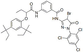 4-Bromo-3-[3-[2-(2,4-di-tert-pentylphenoxy)butyrylamino]benzoylamino]-1-(2,4,6-trichlorophenyl)-1H-pyrazol-5(4H)-one CAS#: 61187-08-4