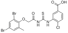 4-CHLORO-3-[[[[(2,4-DIBROMO-6-METHYLPHENOXY)ACETYL]AMINO]THIOXOMETHYL]AMINO]-BENZOIC ACID CAS#: 531535-40-7