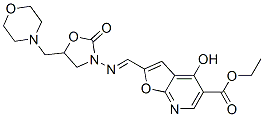 4-Hydroxy-2-[[[5-(4-morpholinylmethyl)-2-oxo-3-oxazolidinyl]imino]methyl]furo[2,3-b]pyridine-5-carboxylic acid ethyl ester CAS#: 6599-84-4
