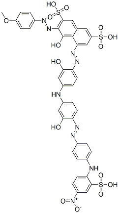 4-Hydroxy-5-[[2-hydroxy-4-[[3-hydroxy-4-[[4-[(4-nitro-2-sulfophenyl)amino]phenyl]azo]phenyl]amino]phenyl]azo]-3-[(4-methoxyphenyl)azo]-2,7-naphthalenedisulfonic acid CAS#: 68134-21-4