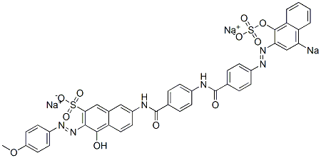 4-Hydroxy-7-[[4-[[4-[(1-hydroxy-4-sodiosulfo-2-naphthalenyl)azo]benzoyl]amino]benzoyl]amino]-3-[(4-methoxyphenyl)azo]naphthalene-2-sulfonic acid sodium salt CAS#: 6854-78-0