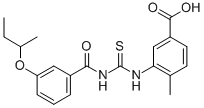 4-METHYL-3-[[[[3-(1-METHYLPROPOXY)BENZOYL]AMINO]THIOXOMETHYL]AMINO]-BENZOIC ACID CAS#: 531532-56-6