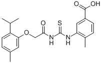 4-METHYL-3-[[[[[5-METHYL-2-(1-METHYLETHYL)PHENOXY]ACETYL]AMINO]THIOXOMETHYL]AMINO]-BENZOIC ACID CAS#: 531542-34-4