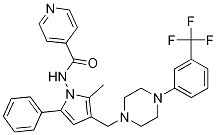 4-PyridinecarboxaMide, N-[2-Methyl-5-phenyl-3-[[4-[3-(trifluoroMethyl)phenyl]-1-piperazinyl]Methyl]-1H-pyrrol-1-yl]- CAS#: 676266-31-2