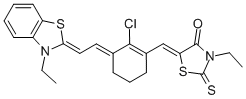 4-THIAZOLIDINONE, 5-[[2-CHLORO-3-[(3-ETHYL-2(3H)-BENZOTHIAZOLYLIDENE)ETHYLIDENE]-1-CYCLOHEXEN-1-YL]METHYLENE]-3-ETHYL-2-THIOXO- CAS#: 69415-10-7
