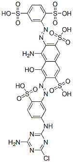 4-amino-6-[[5-[(4-amino-6-chloro-1,3,5-triazin-2-yl)amino]-2-sulphophenyl]azo]-3-[(2,5-disulphophenyl)azo]-5-hydroxynaphthalene-2,7-disulphonic acid CAS#: 69571-16-0