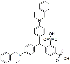 4-[bis[4-[ethyl(phenylmethyl)amino]phenyl]methyl]benzene-1,3-disulphonic acid CAS#: 67828-29-9