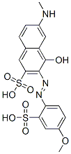 4-hydroxy-3-[(4-methoxy-2-sulphophenyl)azo]-6-(methylamino)naphthalene-2-sulphonic acid CAS#: 68133-27-7
