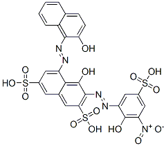 4-hydroxy-5-[(2-hydroxynaphthyl)azo]-3-[(2-hydroxy-3-nitro-5-sulphophenyl)azo]naphthalene-2,7-disulphonic acid CAS#: 61670-11-9